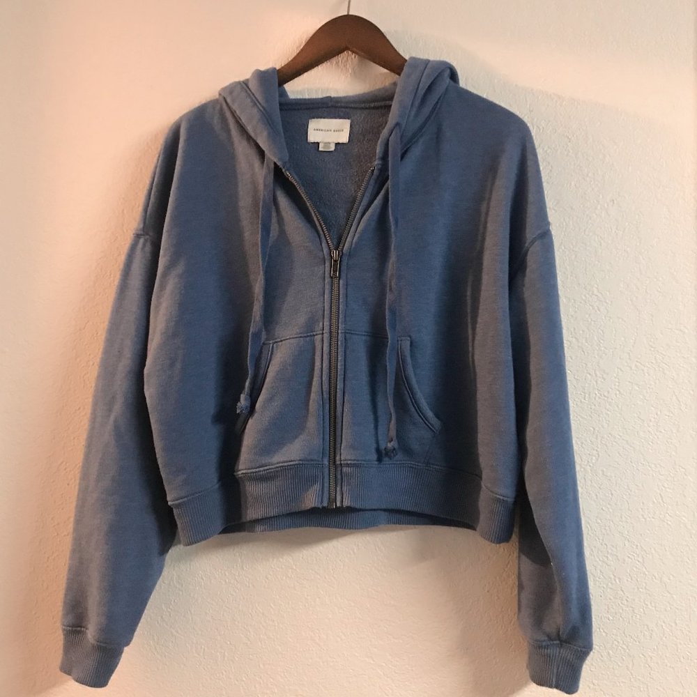 AE Fleece Cropped Zip-Up Hoodie - Small